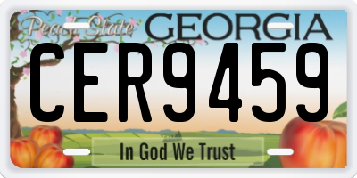 GA license plate CER9459