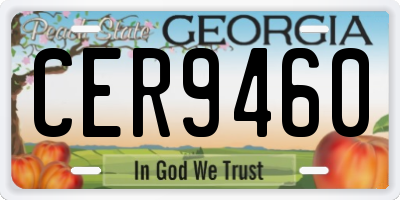 GA license plate CER9460