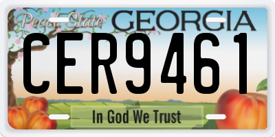 GA license plate CER9461