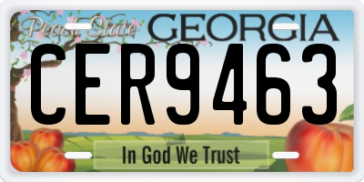 GA license plate CER9463