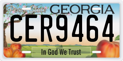 GA license plate CER9464
