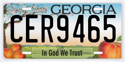 GA license plate CER9465