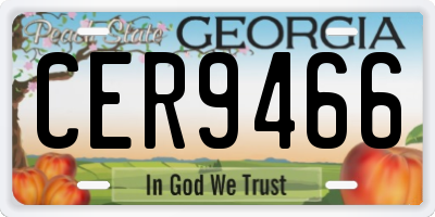 GA license plate CER9466