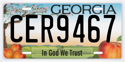 GA license plate CER9467