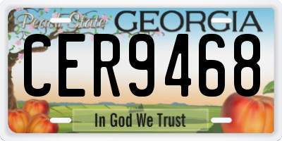 GA license plate CER9468