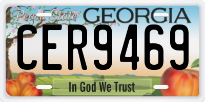 GA license plate CER9469