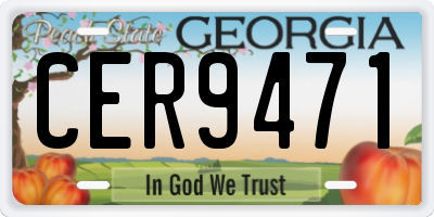 GA license plate CER9471