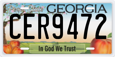 GA license plate CER9472