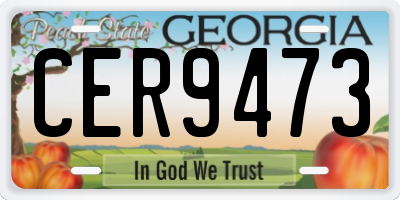 GA license plate CER9473
