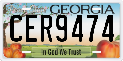 GA license plate CER9474