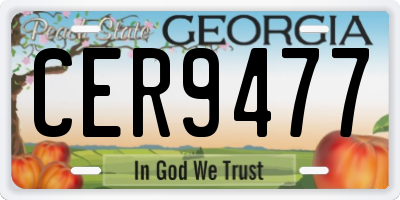 GA license plate CER9477