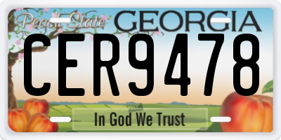 GA license plate CER9478