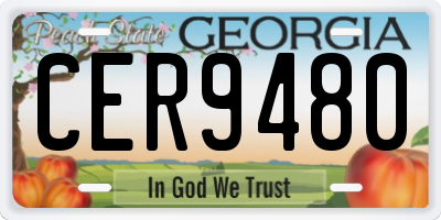 GA license plate CER9480