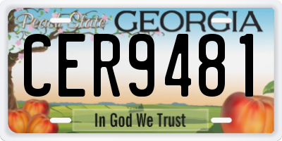 GA license plate CER9481