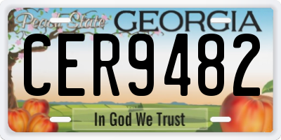 GA license plate CER9482