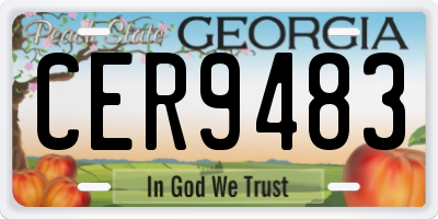 GA license plate CER9483