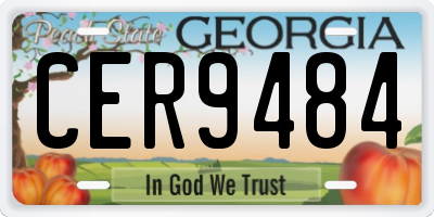 GA license plate CER9484