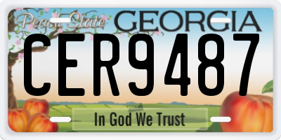 GA license plate CER9487