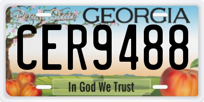 GA license plate CER9488