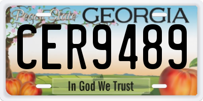 GA license plate CER9489