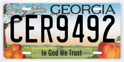 GA license plate CER9492
