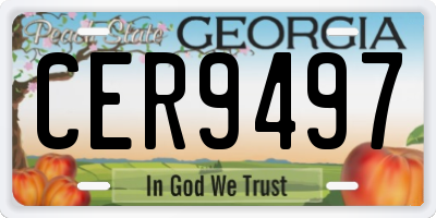 GA license plate CER9497
