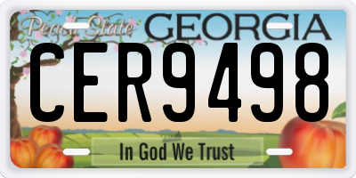 GA license plate CER9498