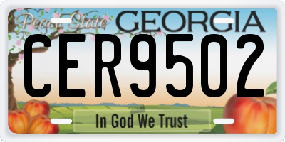 GA license plate CER9502