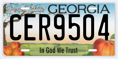 GA license plate CER9504