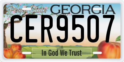 GA license plate CER9507