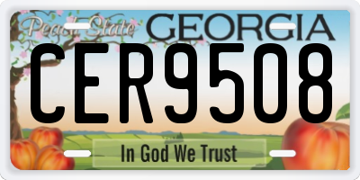 GA license plate CER9508