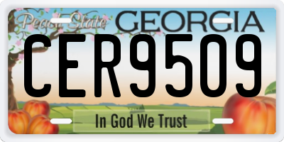 GA license plate CER9509