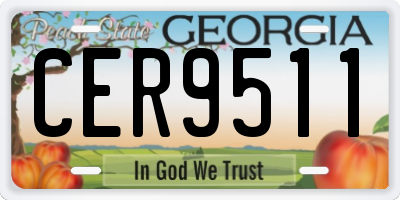 GA license plate CER9511