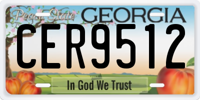 GA license plate CER9512