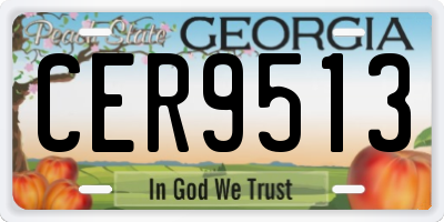 GA license plate CER9513