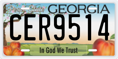 GA license plate CER9514