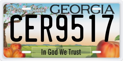 GA license plate CER9517