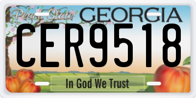 GA license plate CER9518