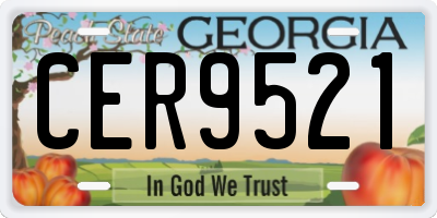 GA license plate CER9521