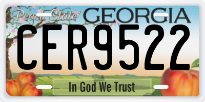 GA license plate CER9522