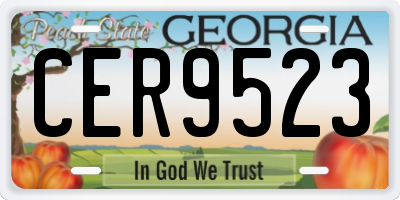 GA license plate CER9523