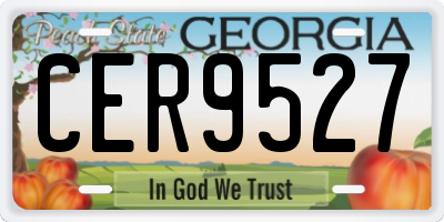 GA license plate CER9527