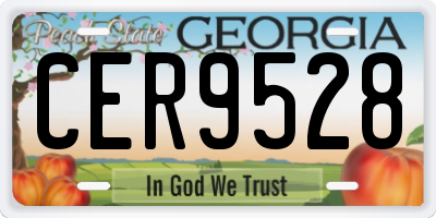 GA license plate CER9528