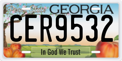GA license plate CER9532