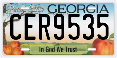 GA license plate CER9535