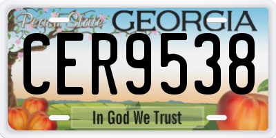 GA license plate CER9538