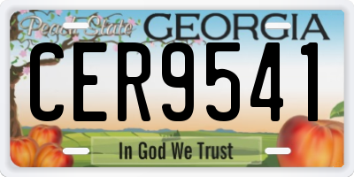 GA license plate CER9541