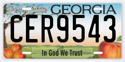 GA license plate CER9543