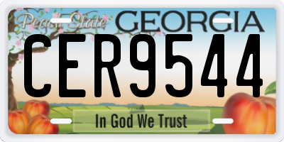 GA license plate CER9544