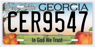 GA license plate CER9547